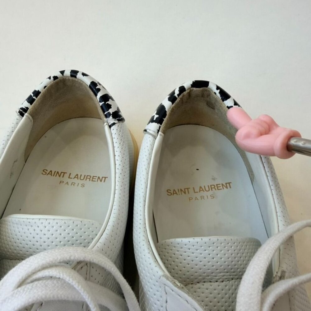 Saint Laurent Low-Top Lace-Up Sneakers White Women’s Size 37 - Picture 14 of 14